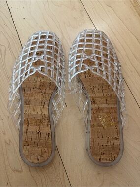 Clear Woven Slide Sandals - Transparent
